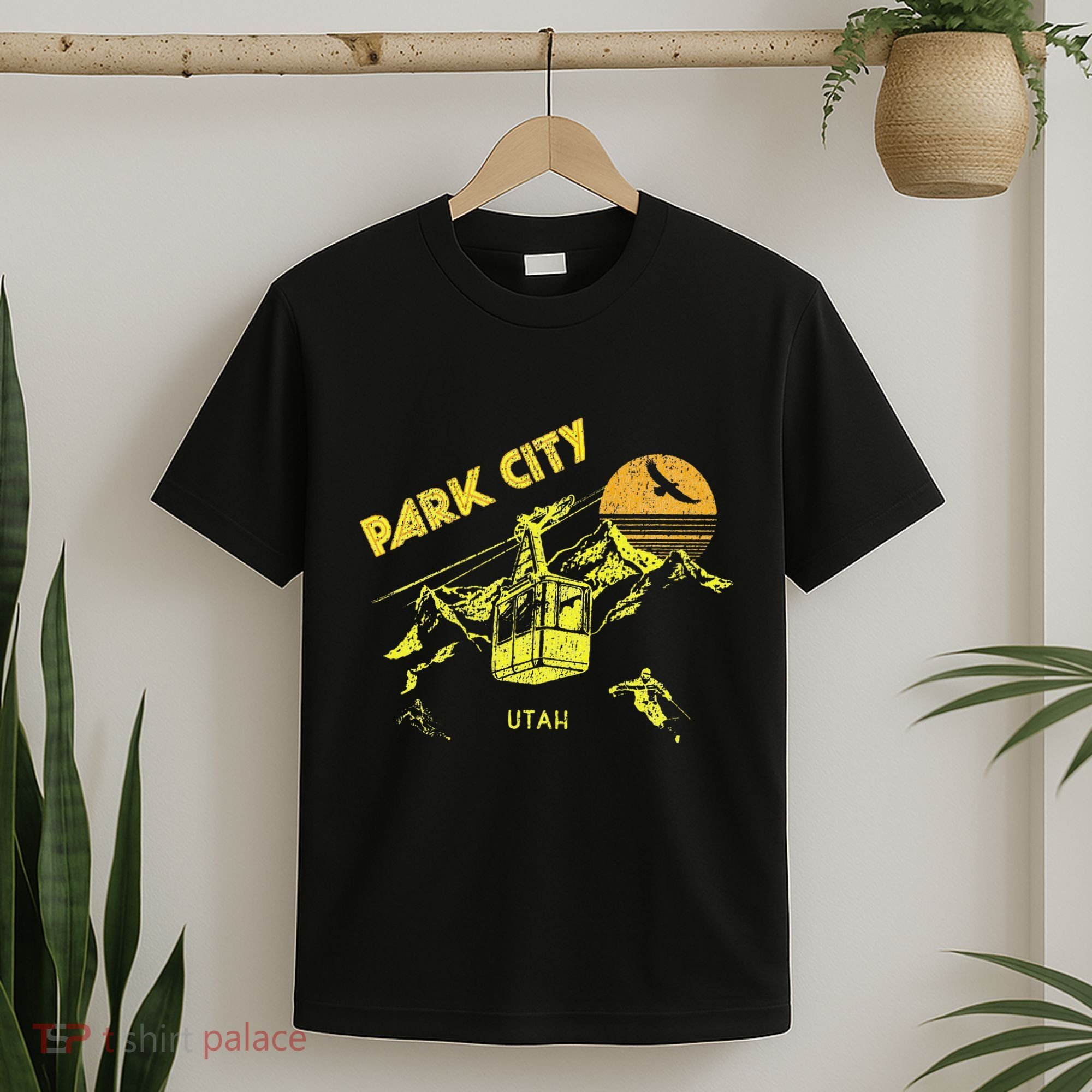 Park City Utah Distressed Retro Skiing T-Shirt