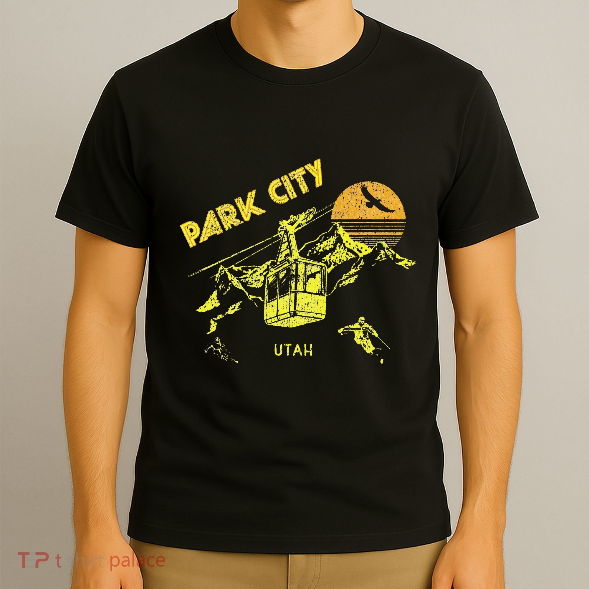 Park City Utah Distressed Retro Skiing T-Shirt
