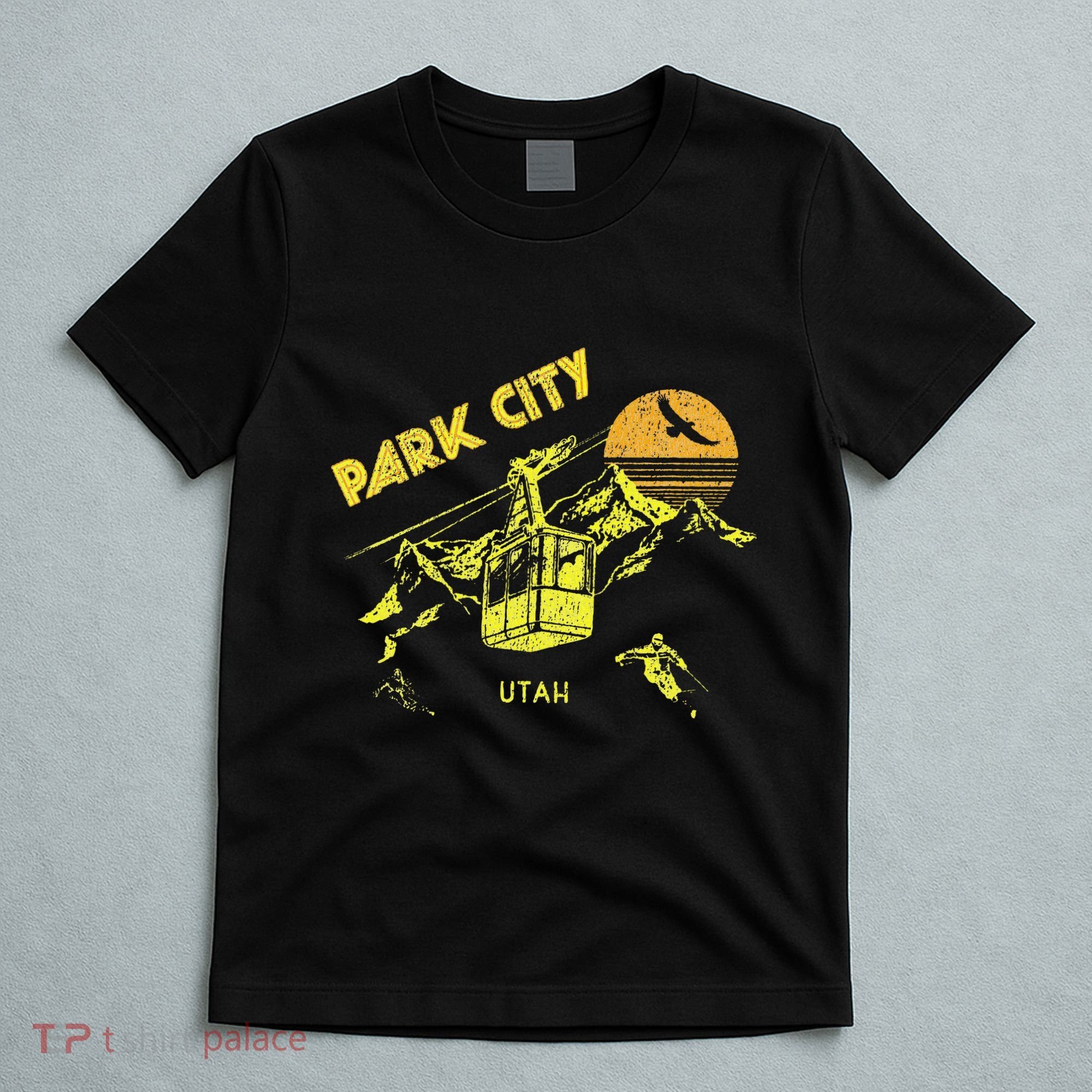 Park City Utah Distressed Retro Skiing T-Shirt