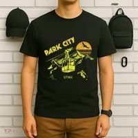 Park City Utah Distressed Retro Skiing T-Shirt thumb 6
