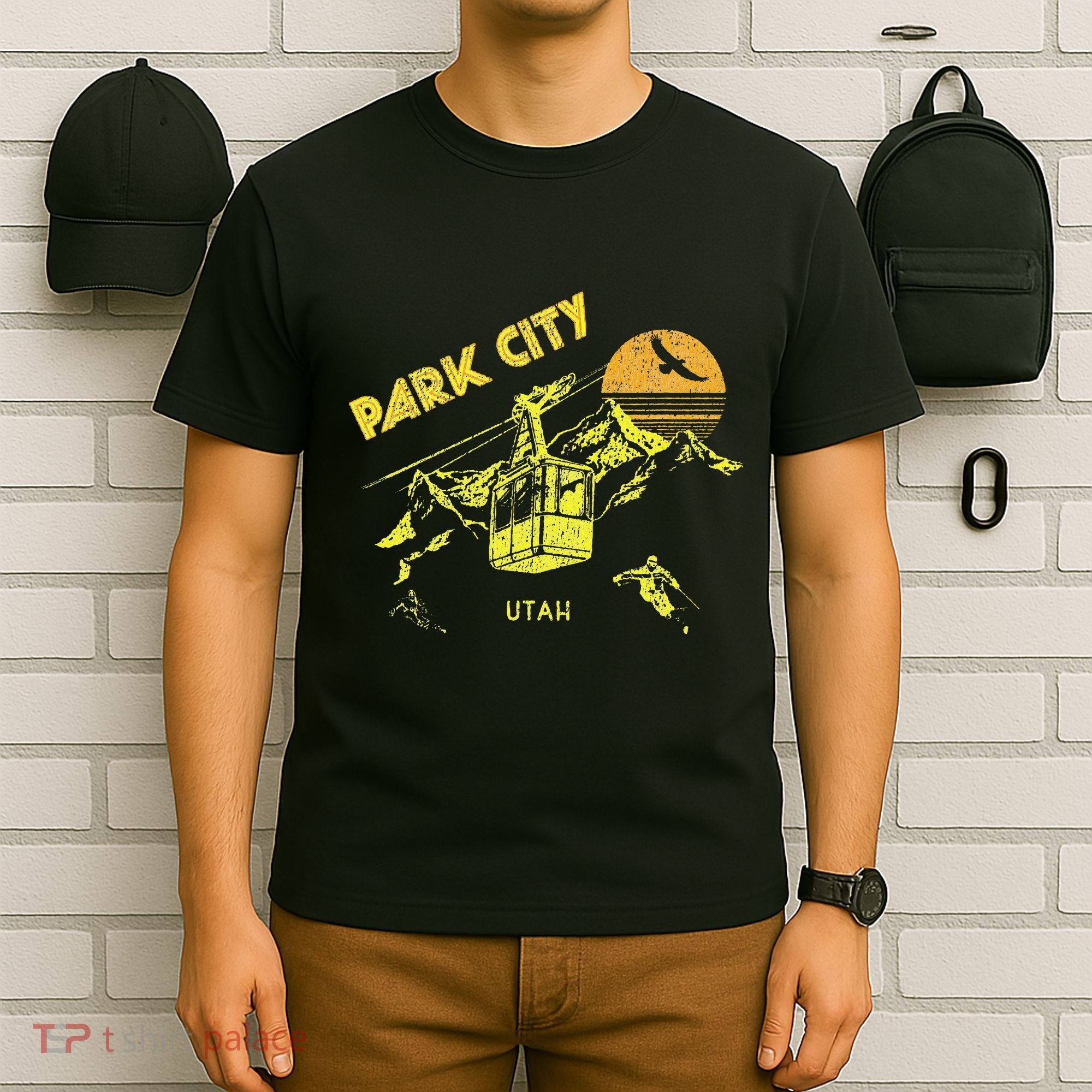 Park City Utah Distressed Retro Skiing T-Shirt