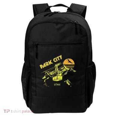 Park City Utah Distressed Retro Skiing Backpack