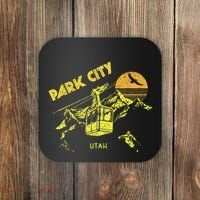 Park City Utah Distressed Retro Skiing Coaster thumb 0
