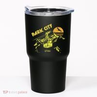 Park City Utah Distressed Retro Skiing Tumbler thumb 0