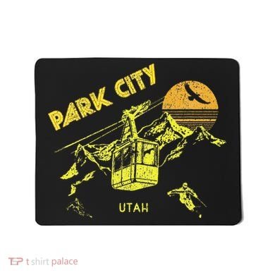 Park City Utah Distressed Retro Skiing Mousepad