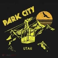 Park City Utah Distressed Retro Skiing Ornament thumb 1