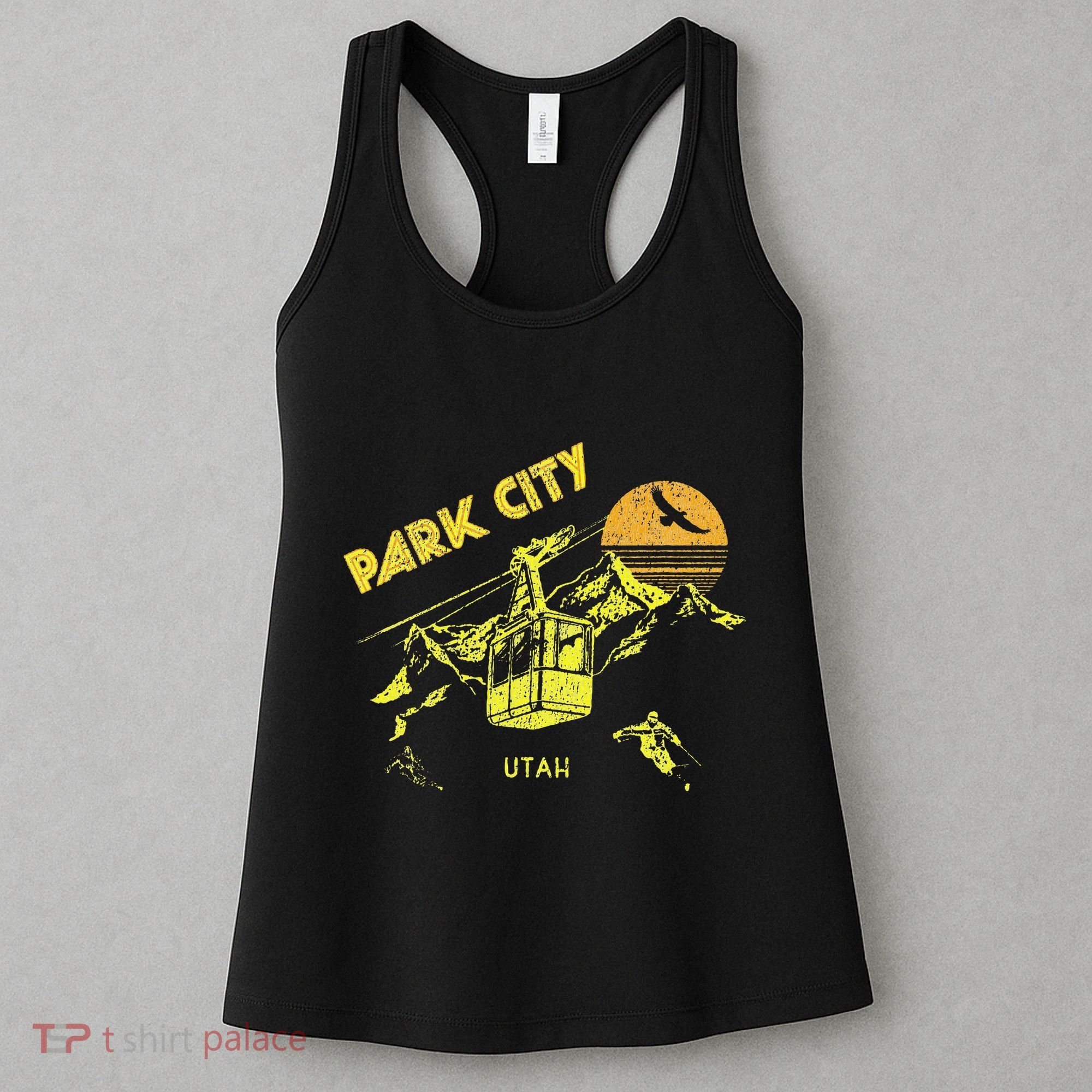 Park City Utah Distressed Retro Skiing Women's Tank Top