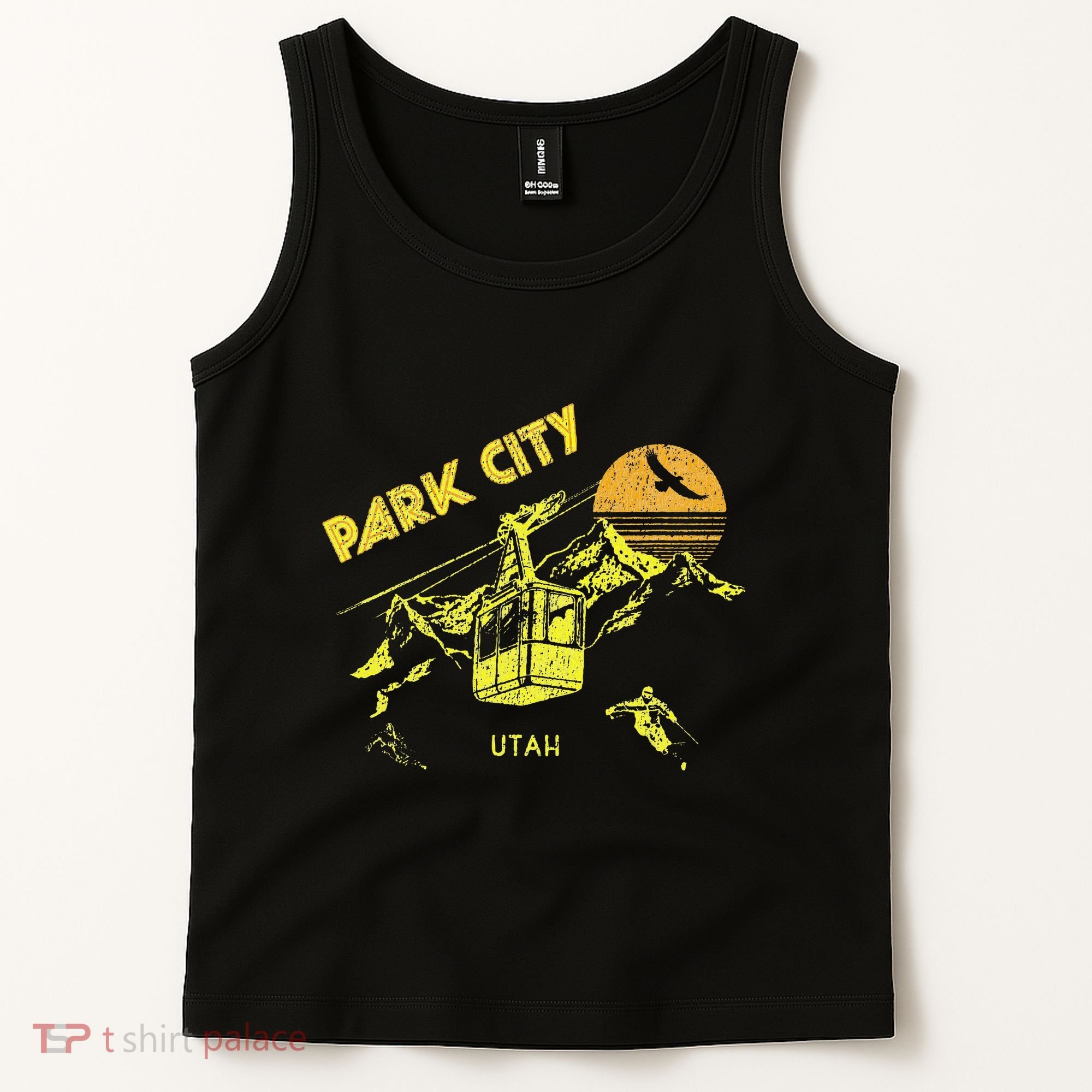 Park City Utah Distressed Retro Skiing Tank Top