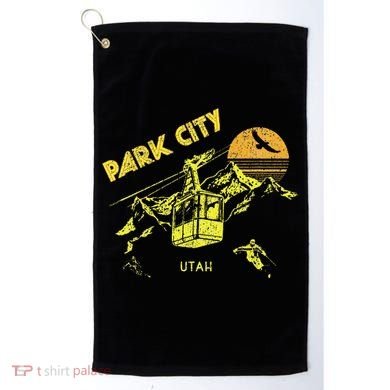 Park City Utah Distressed Retro Skiing Golf Towel