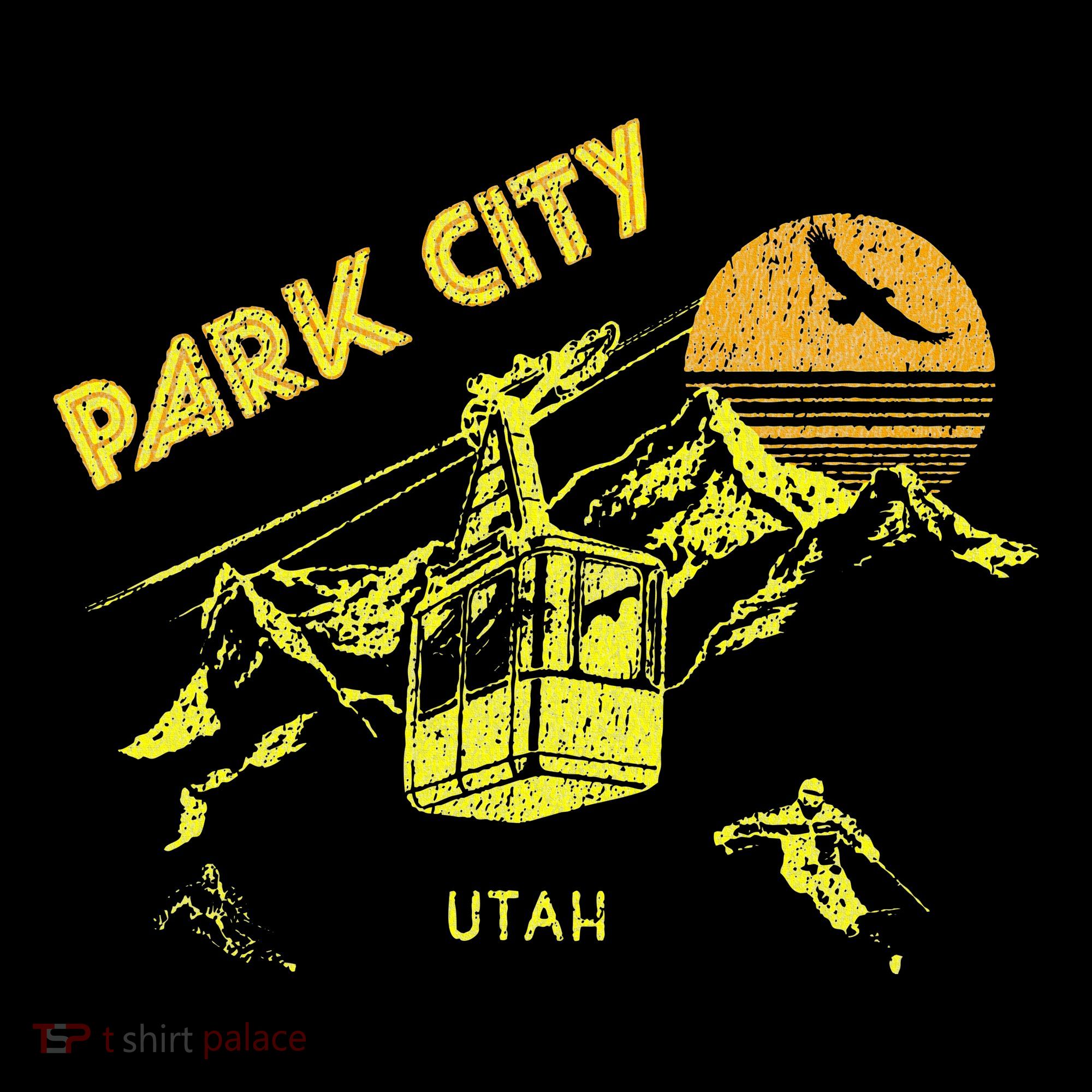 Park City Utah Distressed Retro Skiing Women's Long Sleeve Shirt