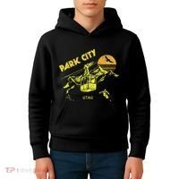 Park City Utah Distressed Retro Skiing Kids Hoodie thumb 4