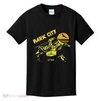 Park City Utah Distressed Retro Skiing Kids T-Shirt thumb 0