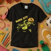 Park City Utah Distressed Retro Skiing Kids T-Shirt thumb 3