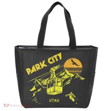 Park City Utah Distressed Retro Skiing Tote Bag