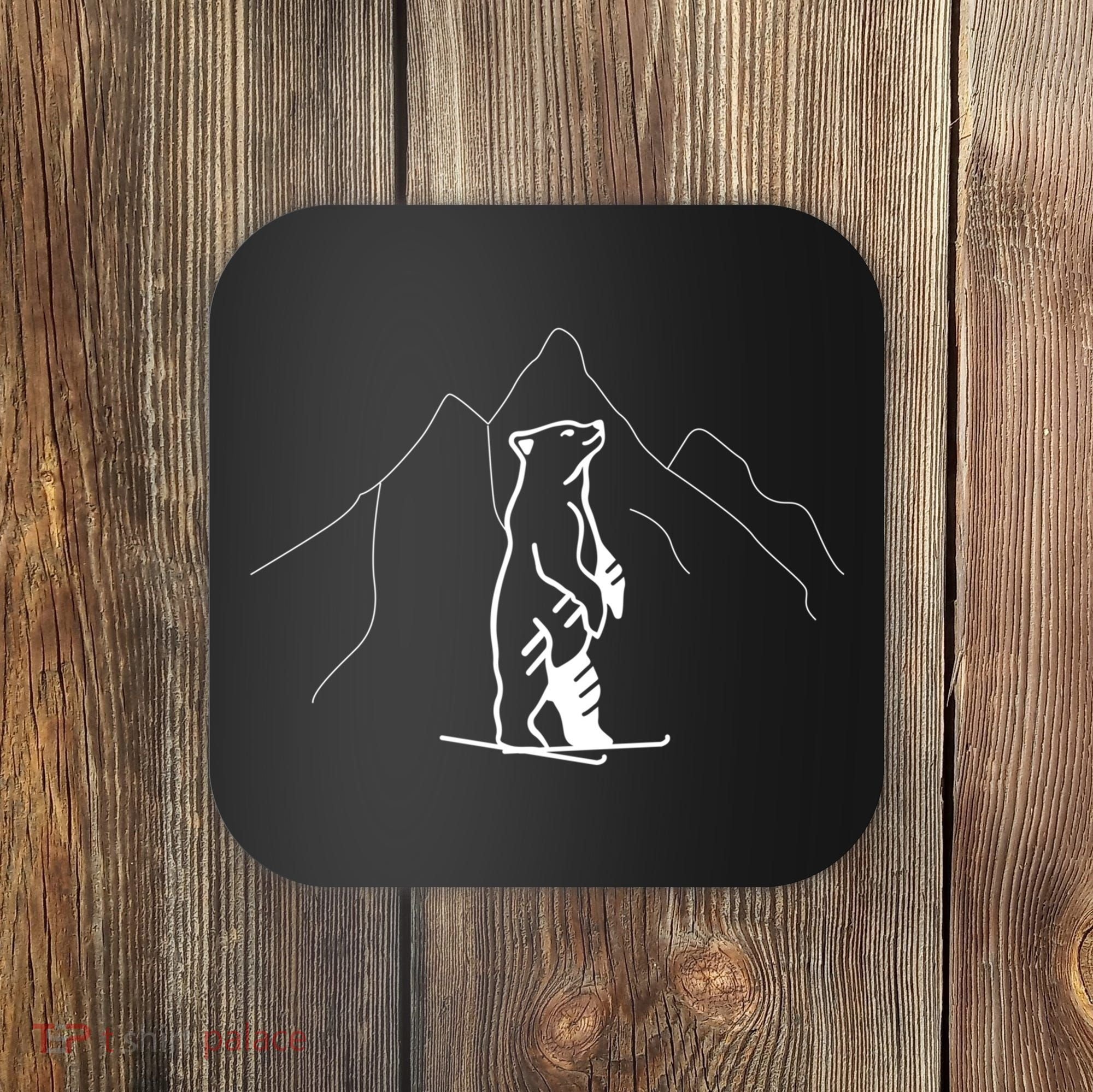 Park City Utah USA Grizzly Ski Resort 80s Retro Gift Funny Skiing Coaster