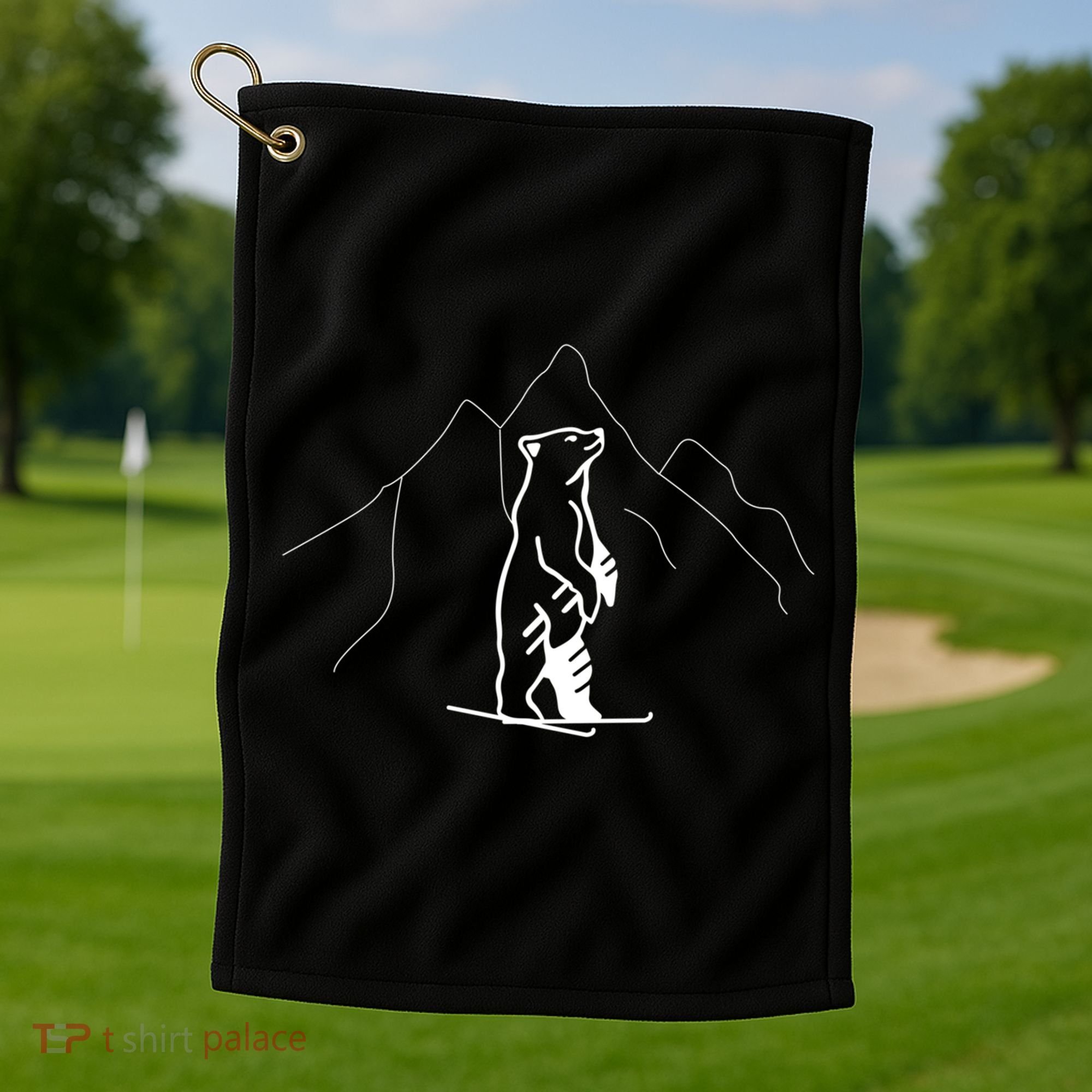 Park City Utah USA Grizzly Ski Resort 80s Retro Gift Funny Skiing Golf Towel