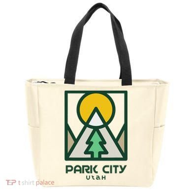 Park City Utah Mountains Tree Tote Bag