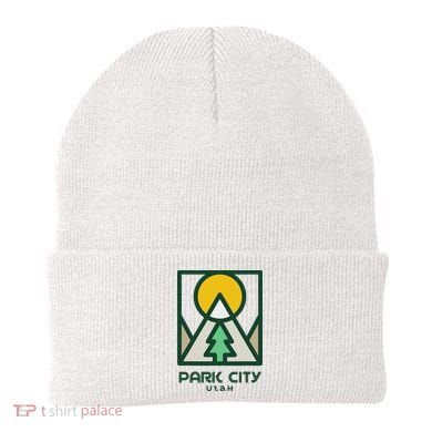 Park City Utah Mountains Tree Beanie
