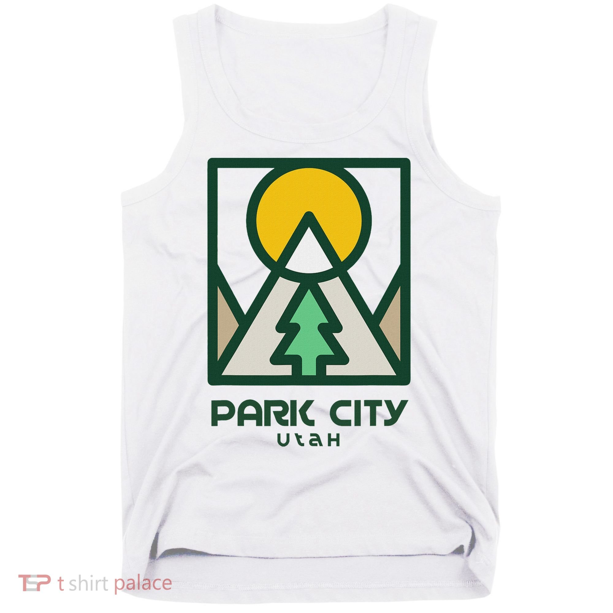 Park City Utah Mountains Tree Tank Top