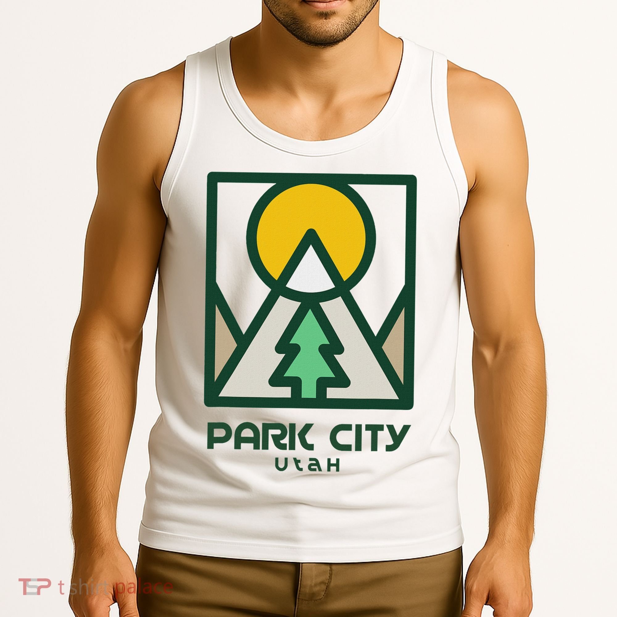 Park City Utah Mountains Tree Tank Top