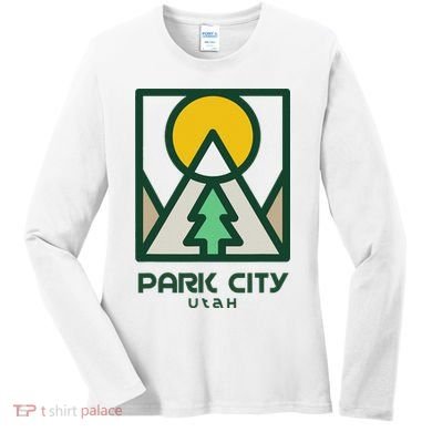 Park City Utah Mountains Tree Women's Long Sleeve Shirt