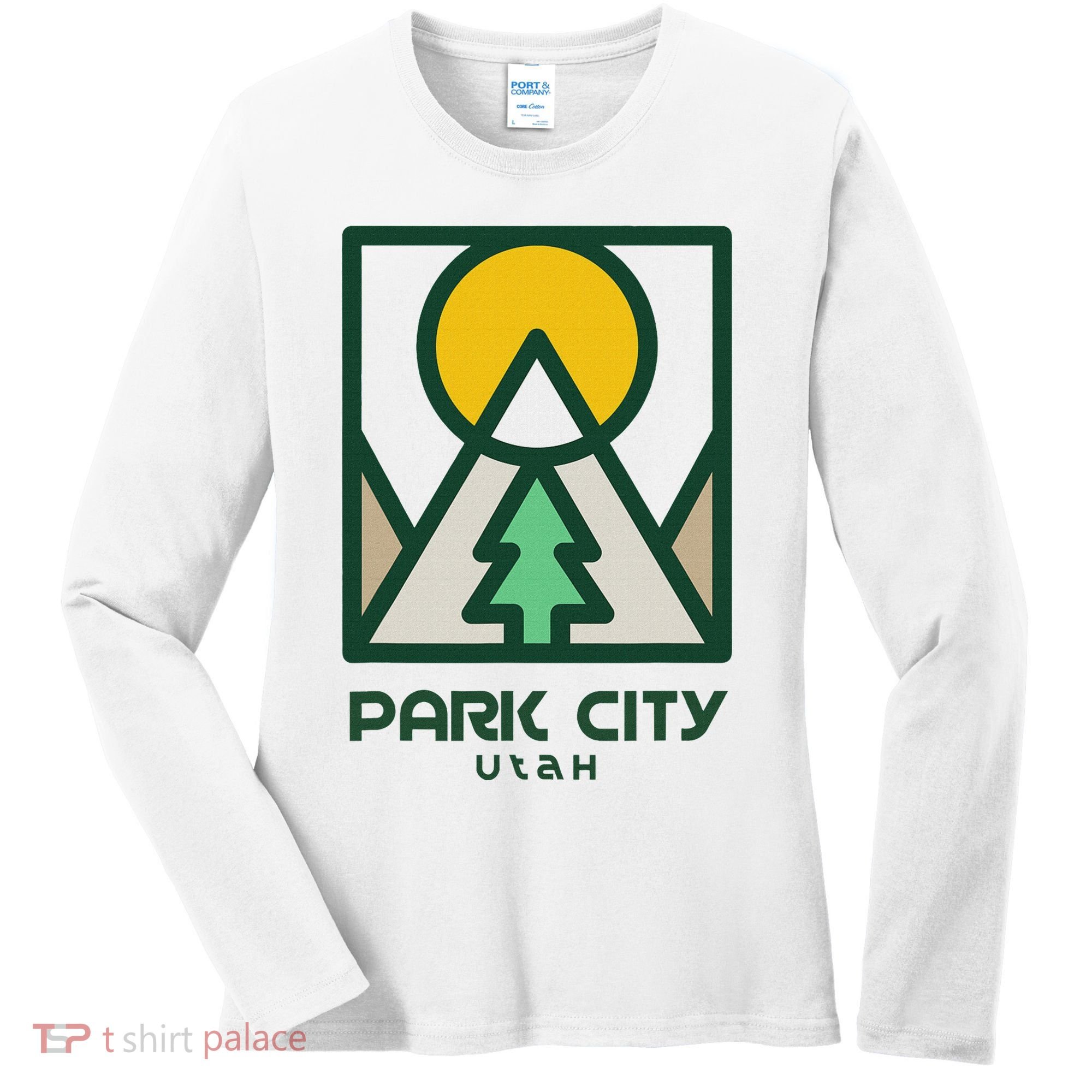 Park City Utah Mountains Tree Women's Long Sleeve Shirt