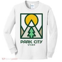Park City Utah Mountains Tree Kids Long Sleeve Shirt thumb 0