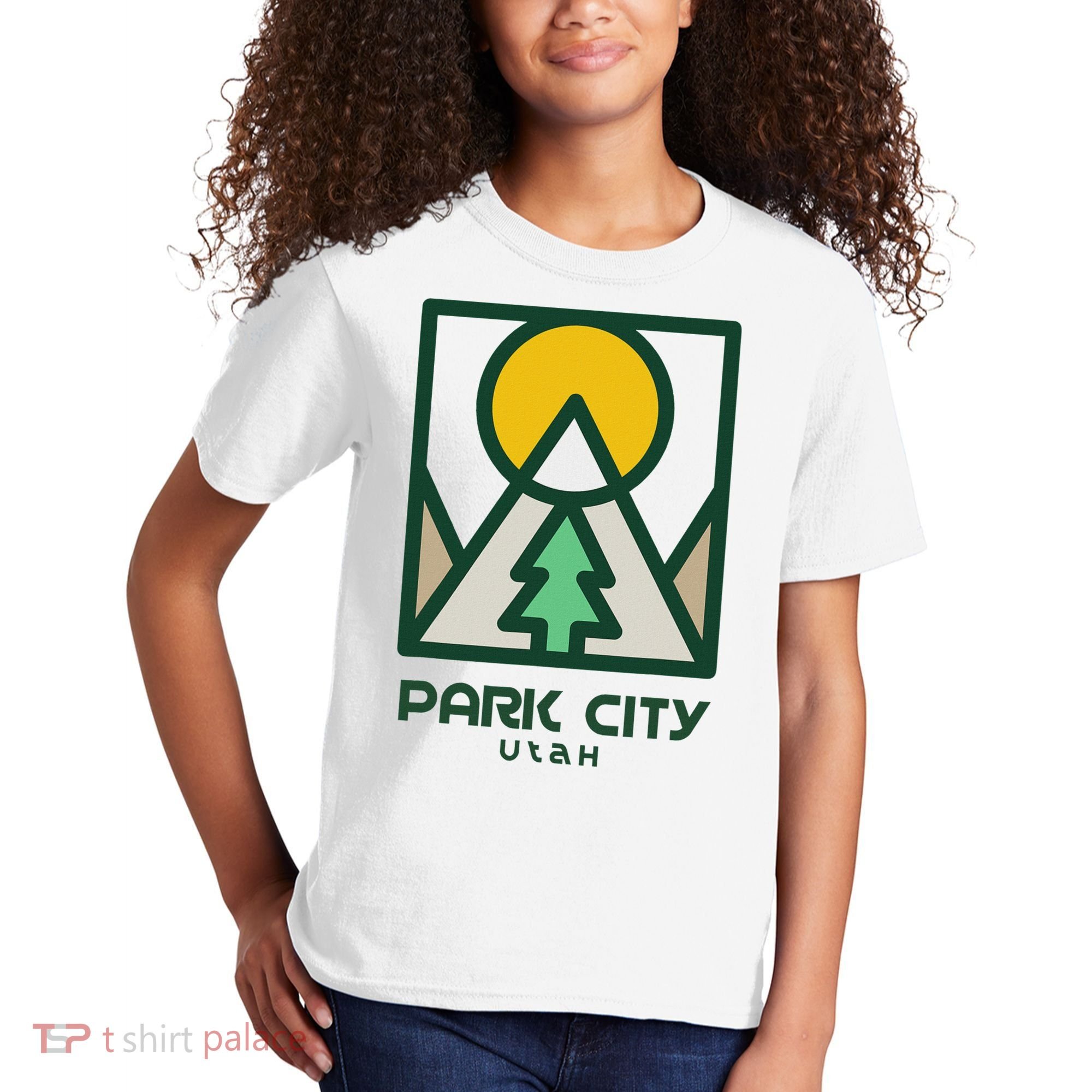 Park City Utah Mountains Tree Kids T-Shirt