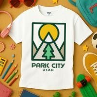 Park City Utah Mountains Tree Kids T-Shirt thumb 3