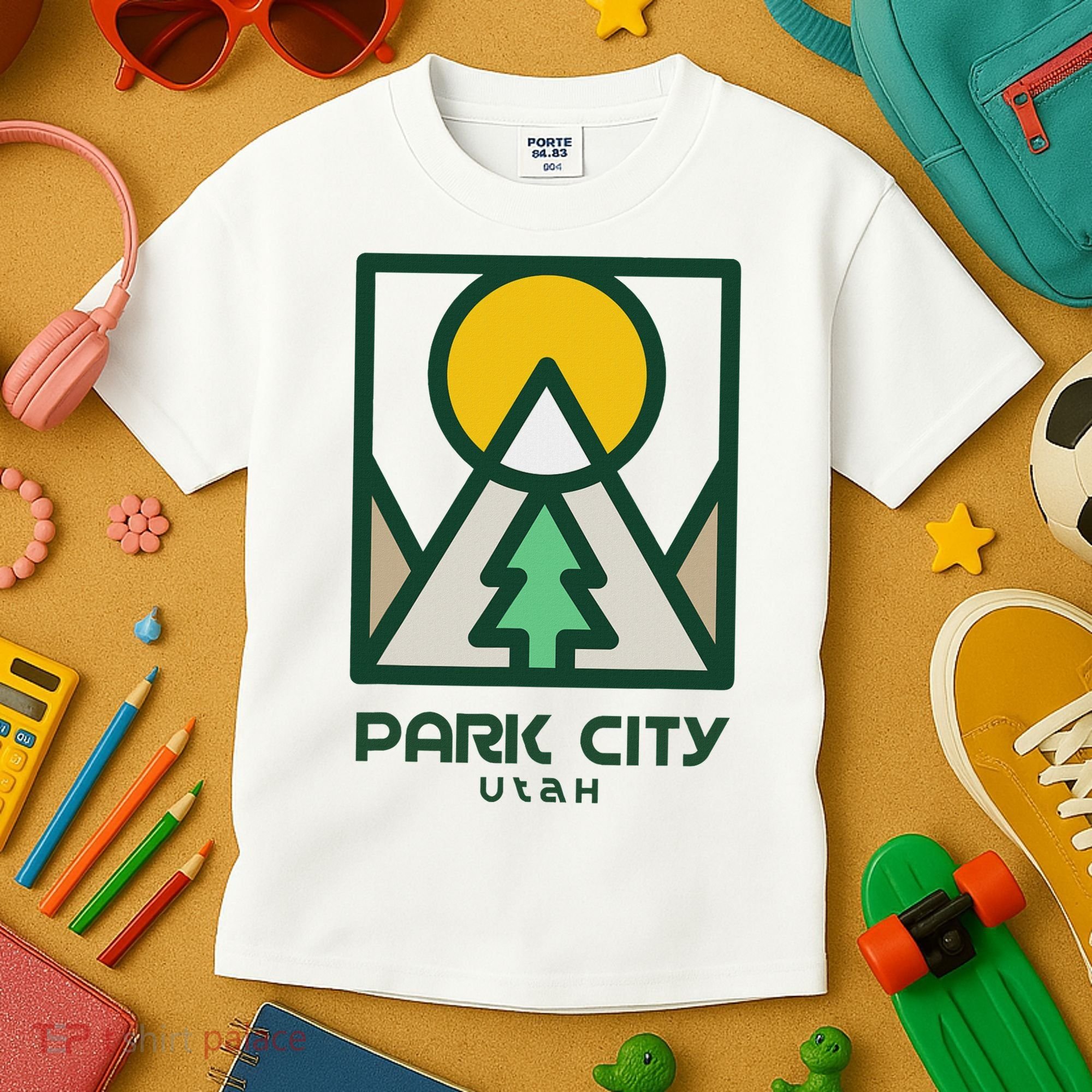 Park City Utah Mountains Tree Kids T-Shirt