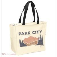 Park City Utah Faded Mountain Forest Hiking Tote Bag thumb 2