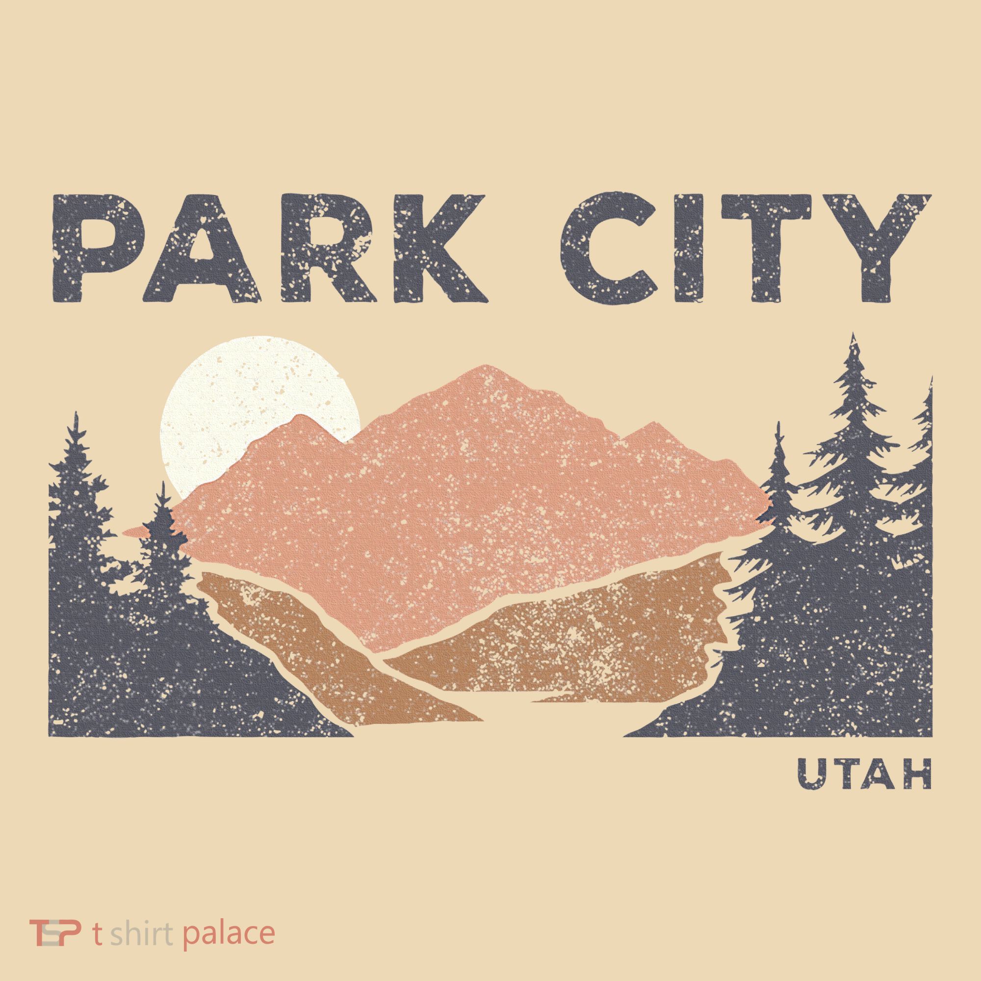 Park City Utah Faded Mountain Forest Hiking Tote Bag