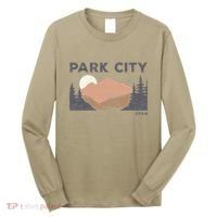 Park City Utah Faded Mountain Forest Hiking Long Sleeve Shirt thumb 0