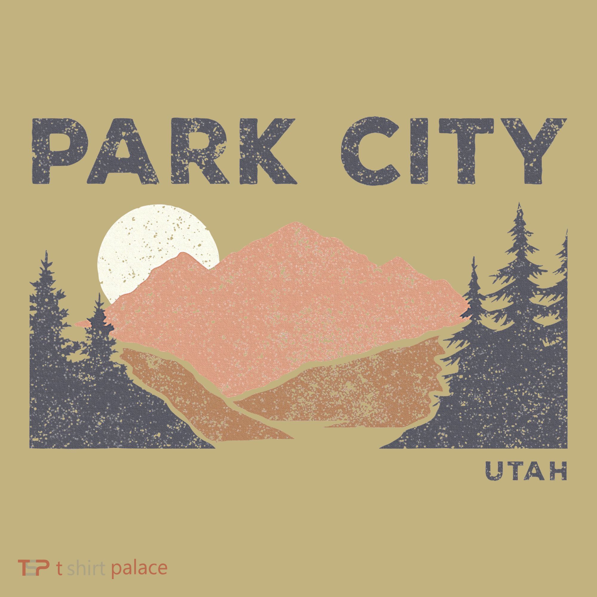 Park City Utah Faded Mountain Forest Hiking Sweatshirt