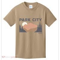 Park City Utah Faded Mountain Forest Hiking Kids T-Shirt thumb 0