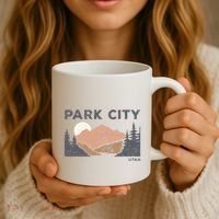 Park City Utah Faded Mountain Forest Hiking Coffee Mug thumb 3