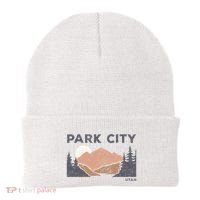 Park City Utah Faded Mountain Forest Hiking Beanie thumb 0