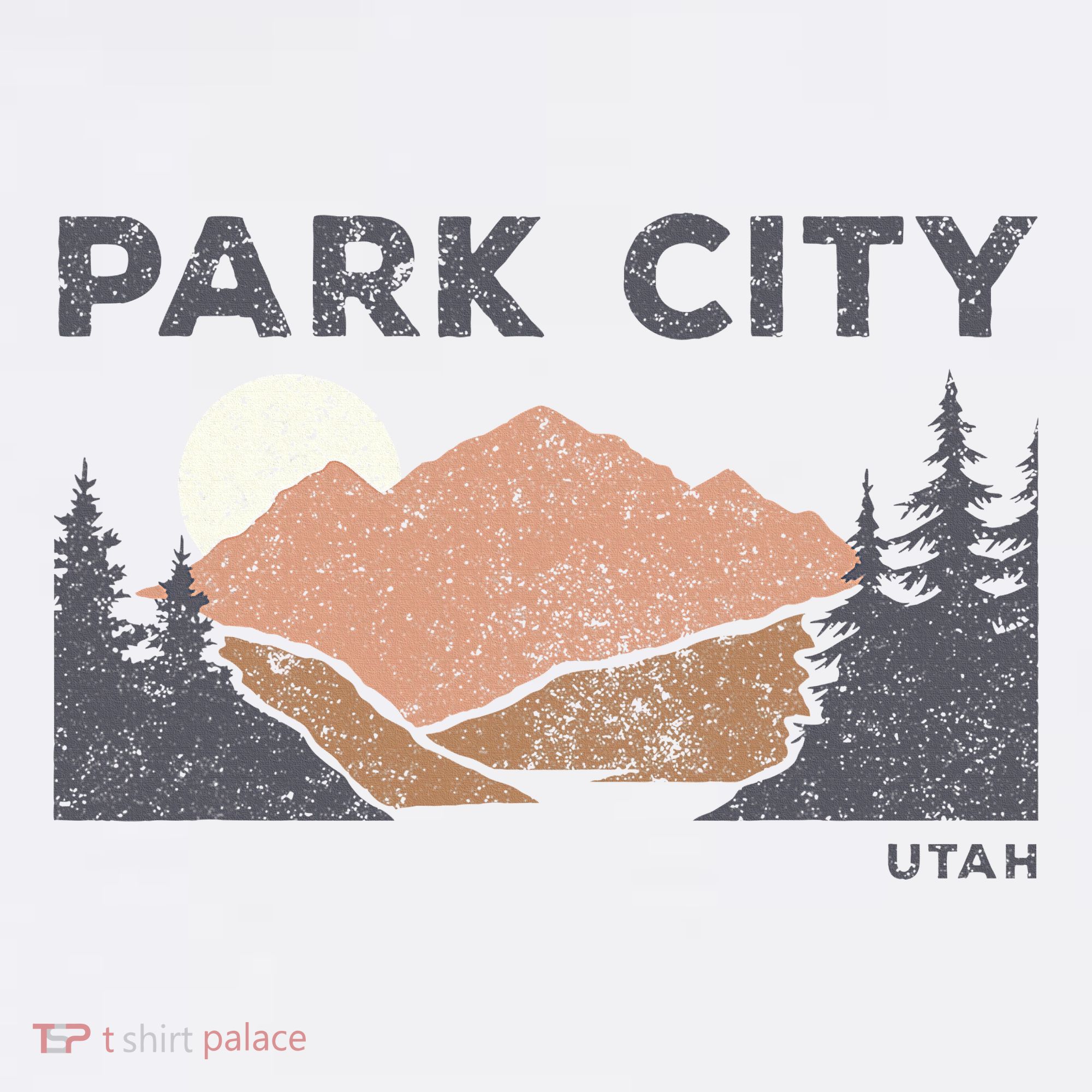 Park City Utah Faded Mountain Forest Hiking Women's Hoodie