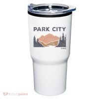 Park City Utah Faded Mountain Forest Hiking Tumbler thumb 0