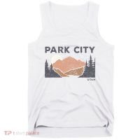 Park City Utah Faded Mountain Forest Hiking Tank Top thumb 0