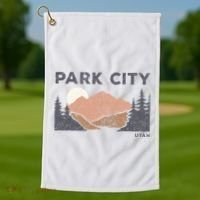 Park City Utah Faded Mountain Forest Hiking Golf Towel thumb 1