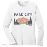 Park City Utah Faded Mountain Forest Hiking Women's Long Sleeve Shirt thumb 0