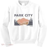 Park City Utah Faded Mountain Forest Hiking Kids Sweatshirt thumb 0