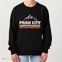 Park City Utah Mountain Faded Bars Ski Sports Women's Sweatshirt thumb 0