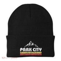 Park City Utah Mountain Faded Bars Ski Sports Beanie thumb 0