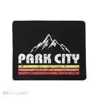 Park City Utah Mountain Faded Bars Ski Sports Mousepad thumb 0