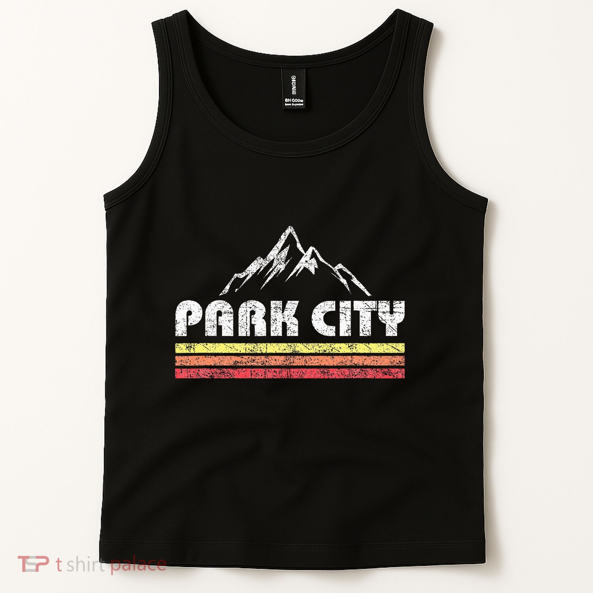 Park City Utah Mountain Faded Bars Ski Sports Tank Top