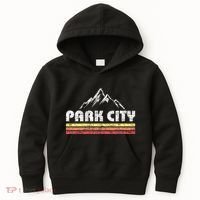 Park City Utah Mountain Faded Bars Ski Sports Kids Hoodie thumb 0