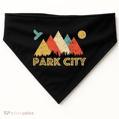 Park City Utah Retro USA-Made Doggie Bandana