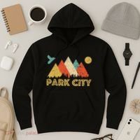 Park City Utah Retro Hoodie thumb 3